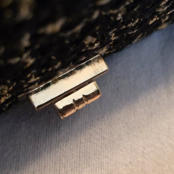 Anthropologie Cristina Sabatini Black White Gold Tweed Brielle Bag Clutch GUC. - Picture 16 of 16